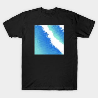 Abstract Blue Brush Stroke Ocean Waves T-Shirt